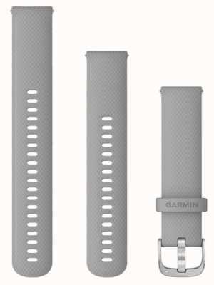 Garmin Sangle à dégagement rapide (20 mm) en silicone gris poudré / accastillage argenté - sangle seule 010-12924-00
