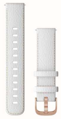 Garmin Bracelet à dégagement rapide (18 mm) en cuir blanc / accastillage or rose - bracelet uniquement 010-12932-0L