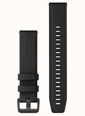 Garmin Bracelet à dégagement rapide (20 mm) en silicone noir / matériel en acier inoxydable noir - bracelet uniquement 010-12926-00