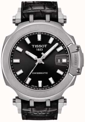 Tissot T-race swissmatic bracelet cuir noir cadran noir T1154071705100