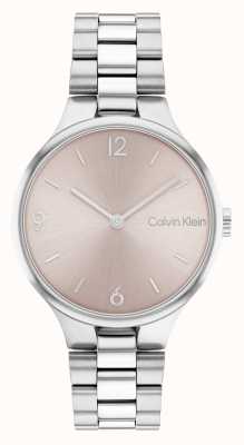 Calvin Klein Bracelet en acier inoxydable cadran soleillé rose 25200129