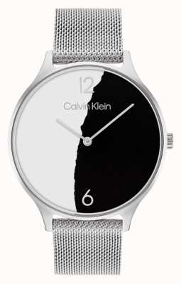 Calvin Klein Cadran papier bicolore 2h | bracelet en maille d'acier inoxydable 25200007