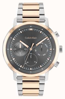 Calvin Klein Cadran gris | bracelet en acier inoxydable bicolore 25200064