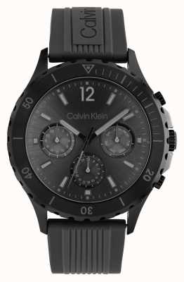 Calvin Klein Montre homme chronographe blackout bracelet silicone noir 25200118