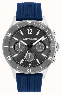 Calvin Klein Montre chronographe homme bracelet silicone bleu 25200120