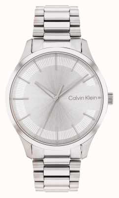 Calvin Klein Cadran argent soleillé | bracelet en acier inoxydable 25200041