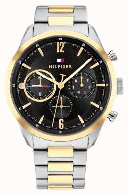Tommy Hilfiger Matthieu pour hommes | cadran noir | bracelet bicolore 1791944