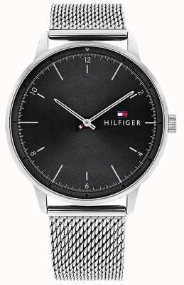 Tommy Hilfiger Hendrix homme | cadran noir | bracelet en maille d'acier 1791842