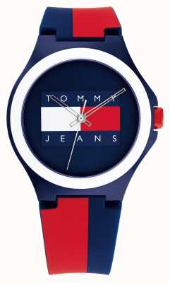 Tommy Jeans Montre bracelet silicone bleu, rouge et blanc Berlin 1720025