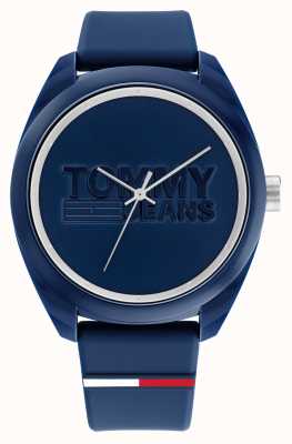 Tommy Jeans San Diego pour hommes | cadran bleu | bracelet en silicone bleu 1791927