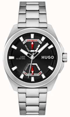 HUGO #exposer pour hommes | cadran noir | bracelet en acier inoxydable 1530242