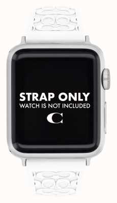 Coach Bracelet Apple Watch (38/40/41mm) silicone blanc 14700050