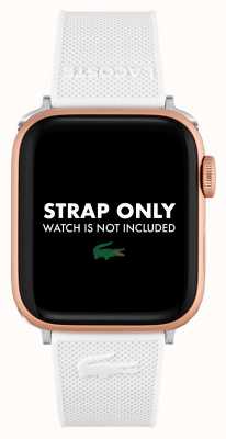 Lacoste Bracelet Apple Watch (38/40/41mm) silicone blanc 2050006
