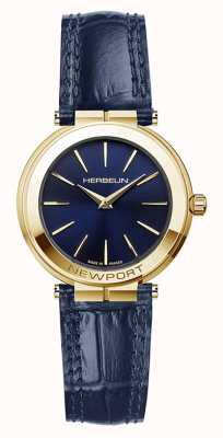 Michel Herbelin Newport slim femme | cadran bleu | bracelet en cuir bleu 16922P15BL