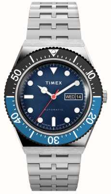 Timex Montre automatique M79 lunette noire et bleue TW2V25100
