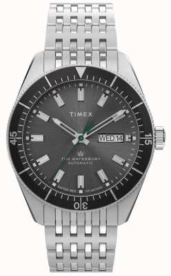 Timex Hommes | plongée waterbury | cadran noir automatique | bracelet en acier inoxydable TW2V24900