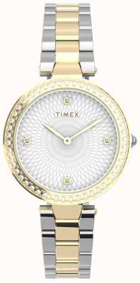 Timex Ornez avec des cristaux deux tons or et argent ton montre TW2V24500