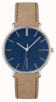 Junghans Formulaire dame | cadran bleu | bracelet en cuir beige 47/4255.00