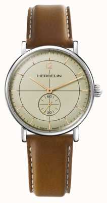 Herbelin L'inspiration masculine | cadran champagne | bracelet en cuir marron 18247AP17TRGD