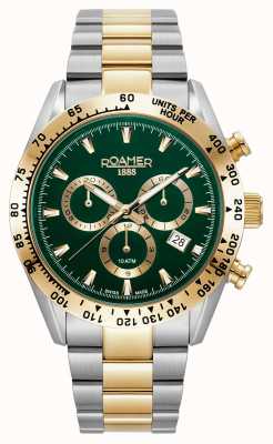 Roamer Monza 100 | chronographe | cadran vert | acier bicolore 850837 47 75 20