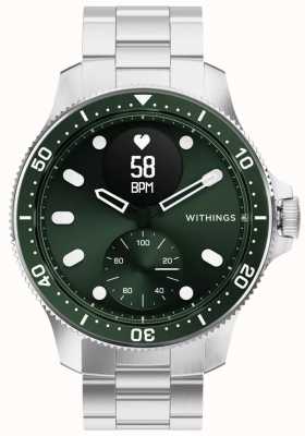 Withings Scanwatch horizon - smartwatch verte bracelet en acier inoxydable et silicone HWA09-MODEL 8-ALL-INT