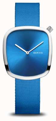 Bering Galet | argent poli | bracelet bleu recyclé 18034-308