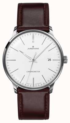 Junghans Chronomètre meister homme bracelet cuir marron verre saphir 27/4130.02