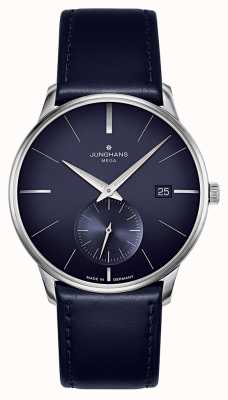 Junghans Meister mega kleine sekunde | bracelet en cuir bleu | 58/4901.02