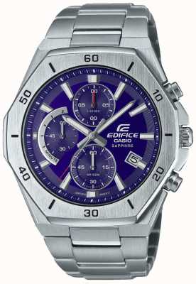 Casio Montre en acier inoxydable à cadran bleu Edifice EFB-680D-2BVUEF