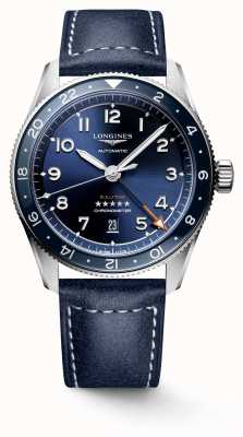 LONGINES Spirit zulu time gmt 42mm cadran bleu bracelet cuir bleu L38124932
