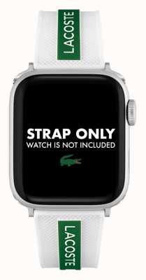 Lacoste Bracelet Apple Watch silicone blanc et vert 2050003