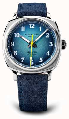 Duckworth Prestex Vérimatique | automatique | cadran bleu | bracelet en daim bleu D891-03-M