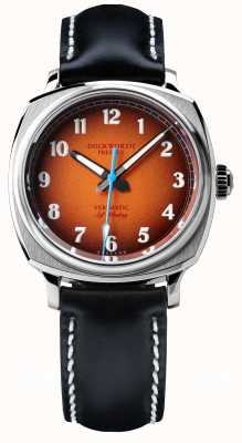 Duckworth Prestex Vérimatique | automatique | cadran orange | bracelet en cuir noir D891-05-A