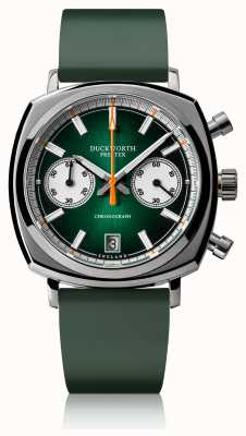 Duckworth Prestex Chrono 42 | cadran vert | bracelet en caoutchouc vert D550-04-ER