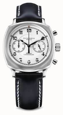 Duckworth Prestex Bolton | chronographe | cadran blanc | bracelet en cuir noir D531-02-A