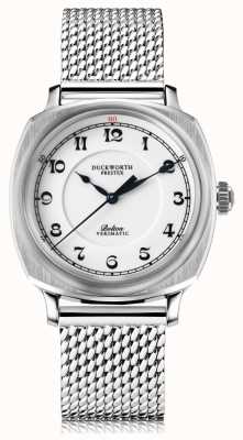 Duckworth Prestex Bolton verimatique | cadran blanc | maille en acier inoxydable D703-02-ST
