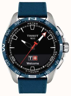 Tissot T-Touch Connect solar titane (47,5 mm) cadran noir / bracelet cuir de vachette synthétique grainé bleu T1214204705106