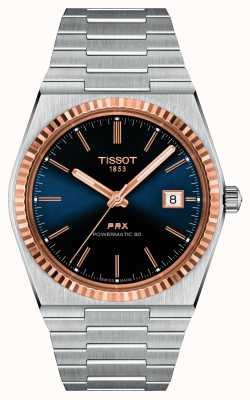 Tissot T-or prx 40 205 | 40mm powermatic 80 | cadran bleu | acier inoxydable T9314074104100
