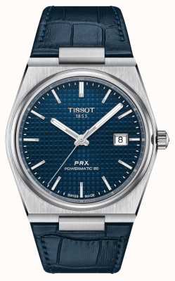 Tissot Prx 40mm automatique | cadran bleu | bracelet en cuir bleu T1374071604100