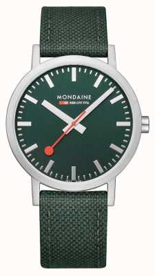 Mondaine Montre Classic 40 mm bracelet textile vert forêt A660.30360.60SBF