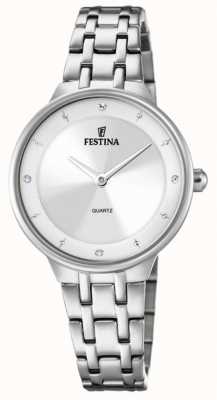 Festina Montre femme en acier avec sertis cz et bracelet en acier F20600/1