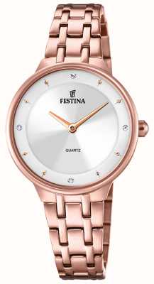 Festina Mesdames rose-pltd. montre avec serti cz et bracelet en acier F20602/1