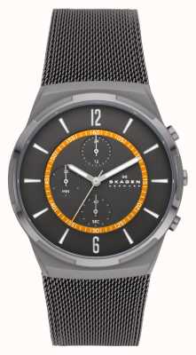 Skagen Montre Melbye chronographe en maille d'acier inoxydable charbon de bois SKW6804