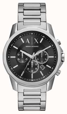 Armani Exchange Cadran chronographe noir | bracelet en acier inoxydable AX1720