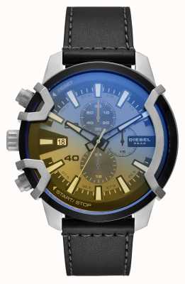 Diesel Montre chronographe griffée pour homme bracelet cuir noir DZ4584