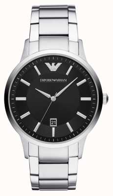Emporio Armani Hommes | cadran noir | bracelet en acier inoxydable AR11181