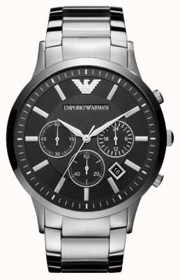 Emporio Armani Renato hommes | cadran chronographe noir | bracelet en acier inoxydable AR2460