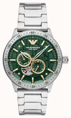 Emporio Armani Automatique pour hommes | cadran vert | bracelet en acier inoxydable AR60053