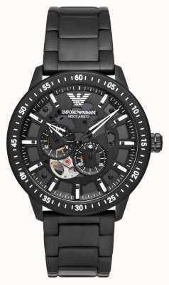 Emporio Armani Automatique pour hommes | cadran noir | bracelet en acier inoxydable noir AR60054
