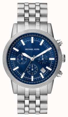 Michael Kors Montre chronographe Hutton en acier inoxydable bleu pour homme MK8952